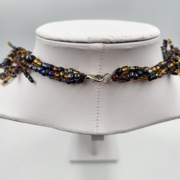 Multi-Layered Jewel-Toned Statement Necklace - Picture 7 of 7